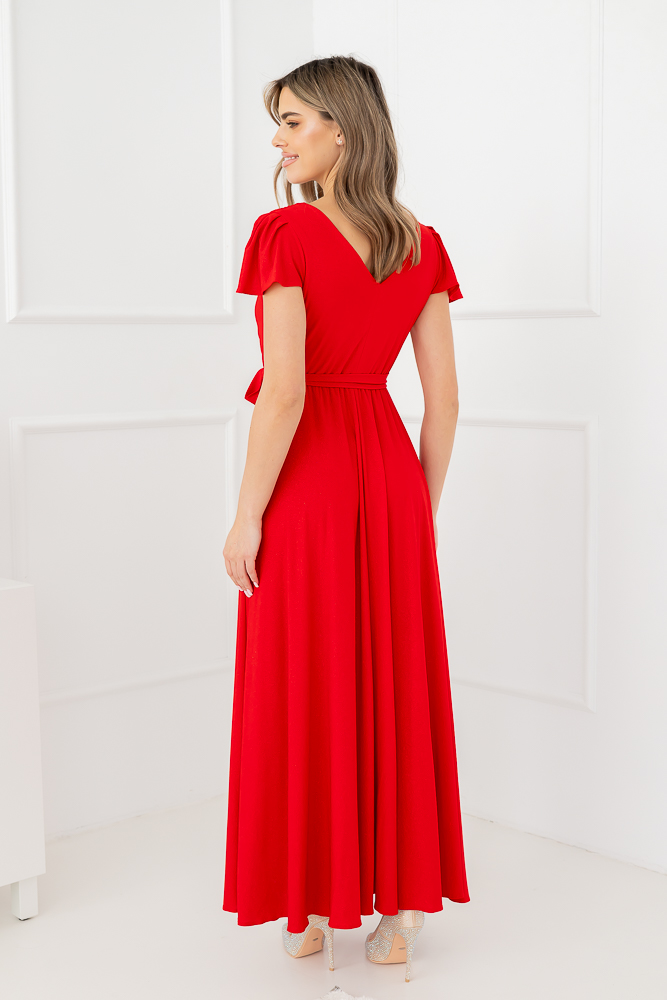  Czerwona Sukienka brokatowa HESIO