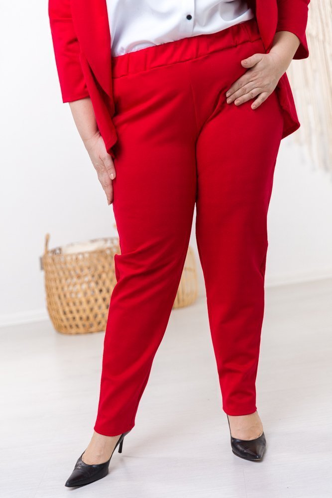  Czerwone Spodnie BAKIOLA Plus Size