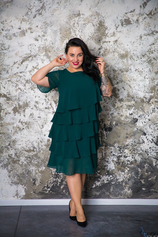 Zielona Sukienka ORINA Plus Size  