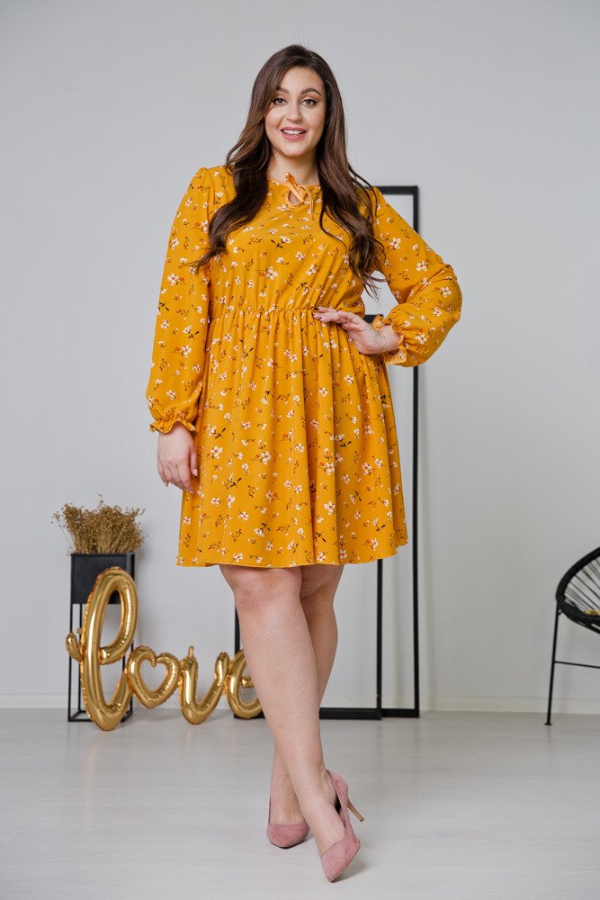  Żółta Sukienka CHERYL Plus Size