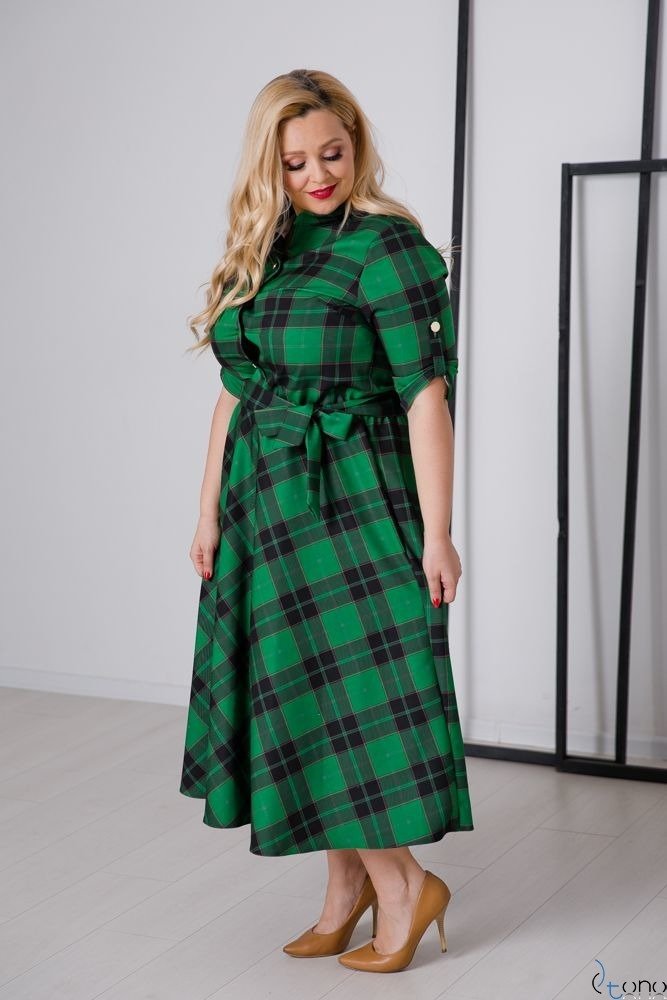 Zielona Sukienka RAVELA Plus Size 