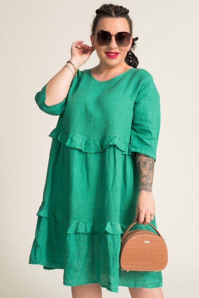 Zielona Sukienka z lnu GAFFE